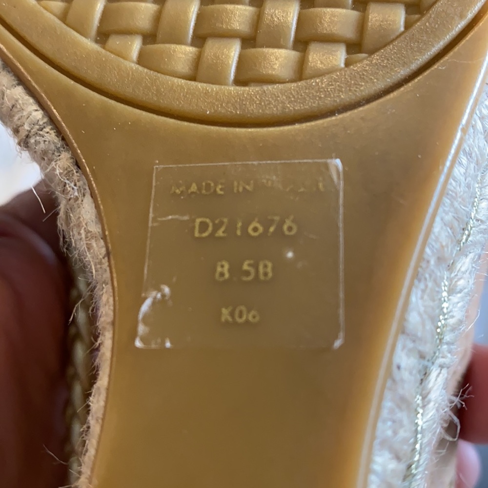 Cole Haan Gold Cork Wedge Sandals Espadrilles - Picture 12 of 12